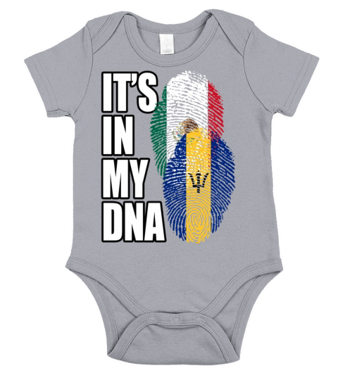 Barbadian And Mexican Mix Heritage DNA Flag Short Sleeve Baby One-Piece