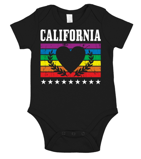 California Pride Flag Pride Month LGBTQ Flag LGBT Short Sleeve Baby One-Piece