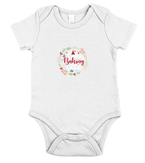 Cookie Baking Crew Happy Christmas Short Sleeve Baby One-Piece