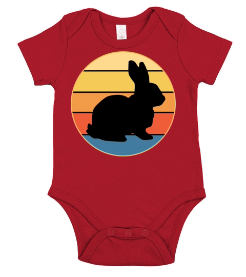 Cute Rabbit Bunny Retro Sunset Vintage Animal Pet Short Sleeve Baby One-Piece
