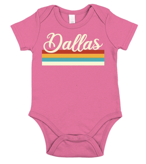 Dallas - Texas - Retro - Vintage - United States Short Sleeve Baby One-Piece