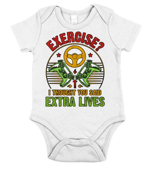 Exercise I Thought You Said Extra Lives Gamer Short Sleeve Baby One-Piece
