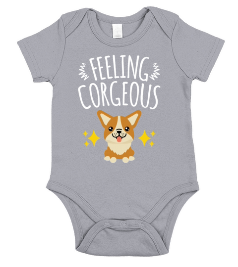 Feeling Corgeous Cute Corgi Dog Women Girls Short Sleeve Baby One-Piece