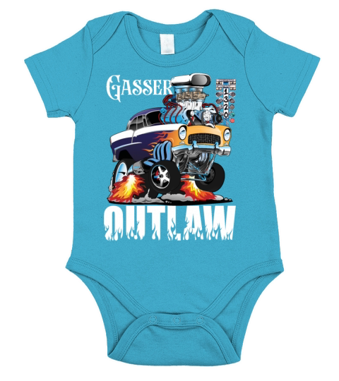 Gasser Outlaw Class Vintage Drag Racing Race Car Short Sleeve Baby One-Piece