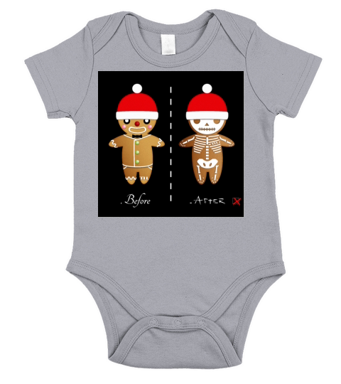 Gingerbread Man Before-After Short Sleeve Baby One-Piece