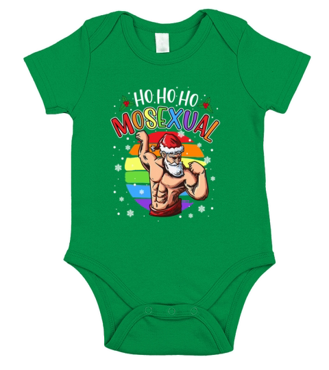 Ho Ho Ho Mosexual Gay Santa LGBT Pun Gay Christmas Short Sleeve Baby One-Piece