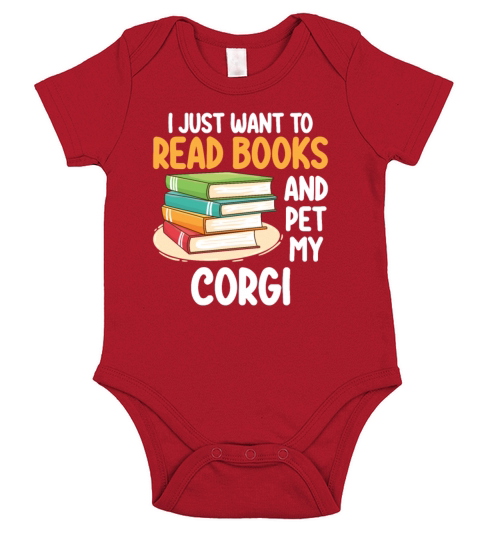 I Just Want To Read Books And Pet My Corgi Short Sleeve Baby One-Piece
