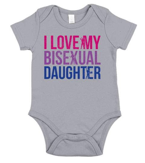 I Love My Bisexual Daughter Bi Pride Mom Short Sleeve Baby One-Piece