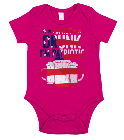 Im Not Drunk Im Patriotic US Flag for Beer Lover Short Sleeve Baby One-Piece