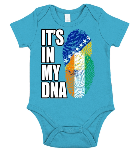 Ivorian And Bosnian Mix Heritage DNA Flag Short Sleeve Baby One-Piece