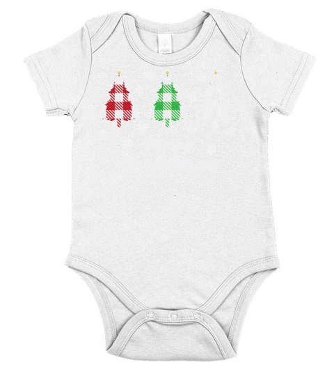 Merry Christmas Tree Buffalo Plaid Short Sleeve Baby One-Piece