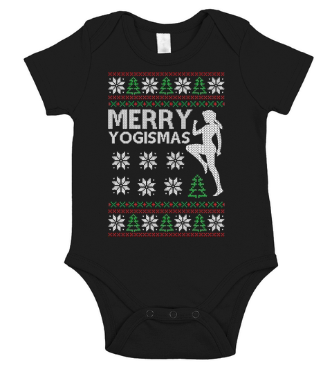 Merry yogisms ugly Christmas sweater Short Sleeve Baby One-Piece