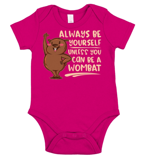 Native Australian Animal Lovers Cute Wombat Short Sleeve Baby One-Piece