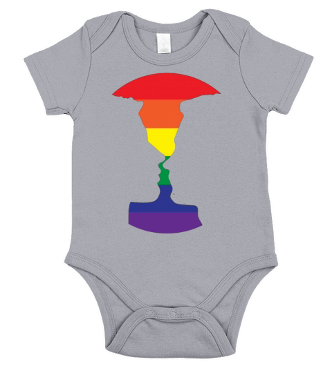 Rainbow Love - Silhouette of Two People Short Sleeve Baby One-Piece