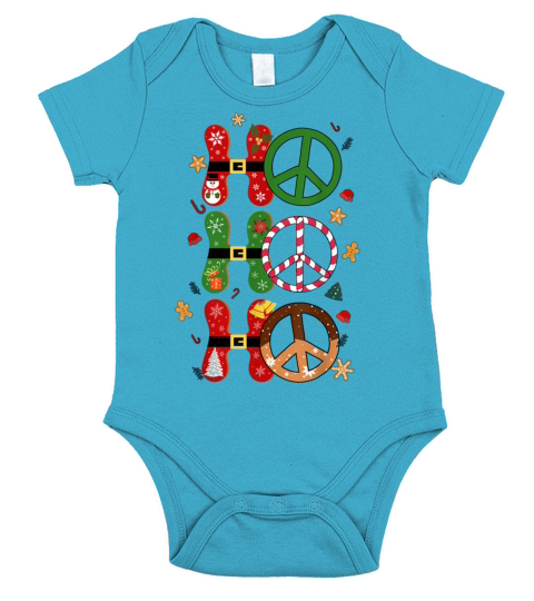 Retro Groovy Ho Ho Ho Santa Cookie Funny Christmas Short Sleeve Baby One-Piece