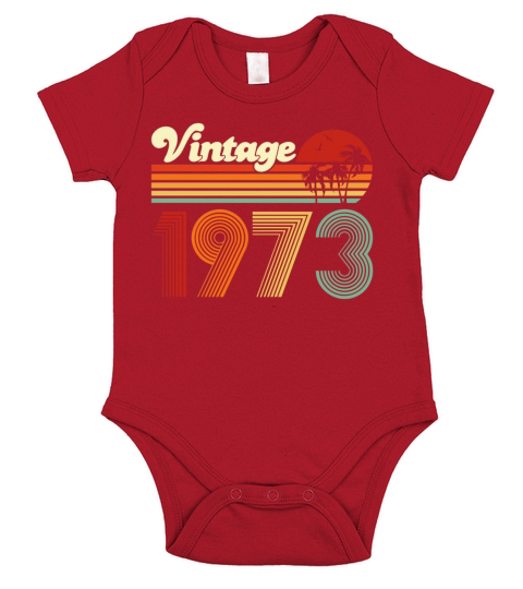 Vintage 1973 Retro Men Woman 50th Birthday Gift Short Sleeve Baby One-Piece