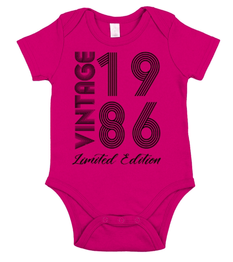 Vintage 1986 Vintage Birthday Retro Vintage Short Sleeve Baby One-Piece