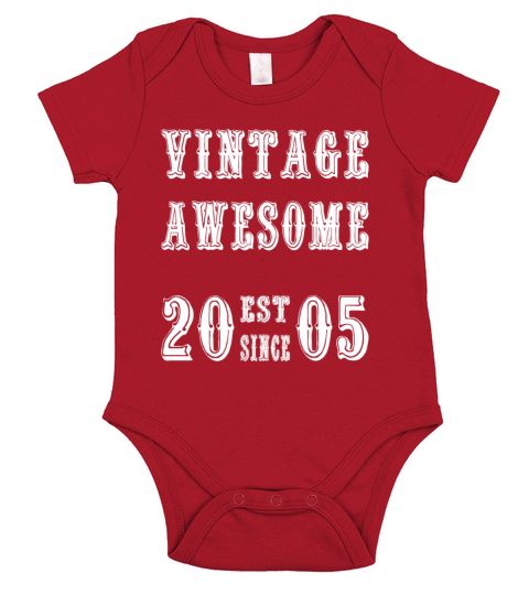 Vintage Awesome Est Since 2005 Birthday Short Sleeve Baby One-Piece