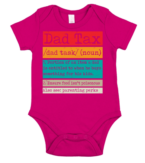 Vintage Dad Tax Definition Men Funny Fathers Day Short Sleeve Baby One-Piece