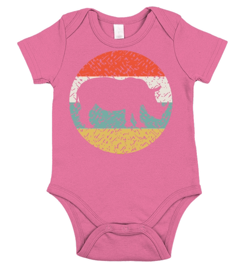 Vintage Rhino Grunge Short Sleeve Baby One-Piece