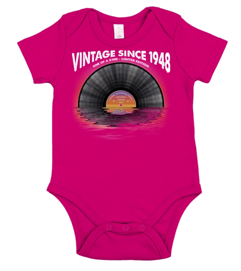 Vintage since 1948 Retro Disco Music Vintage Short Sleeve Baby One-Piece