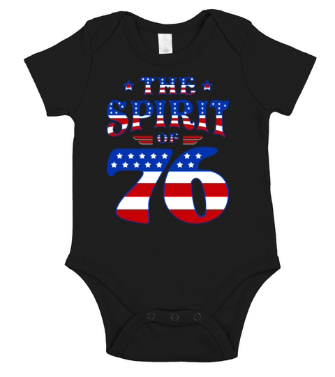 Vintage The Spirit 76 4th of July for Americans Short Sleeve Baby One-Piece