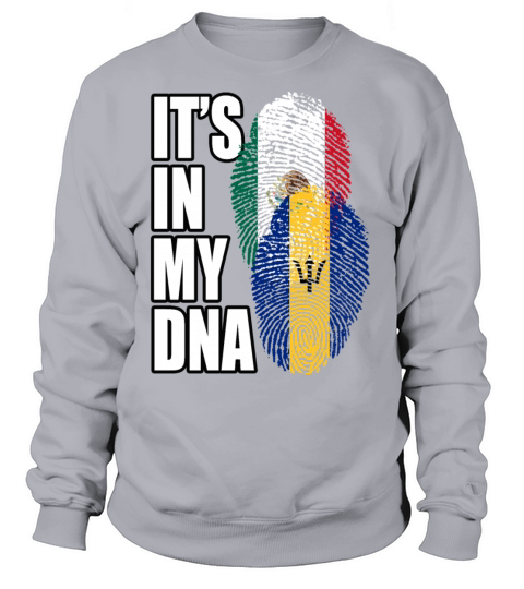 Barbadian And Mexican Mix Heritage DNA Flag Sweatshirt Unisex