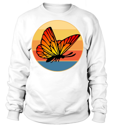 Cute Butterfly Retro Sunset Vintage Animal Insect Sweatshirt Unisex