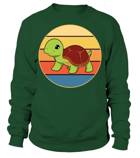 Cute Turtle Vintage Retro Sunset Marine Animal Sweatshirt Unisex