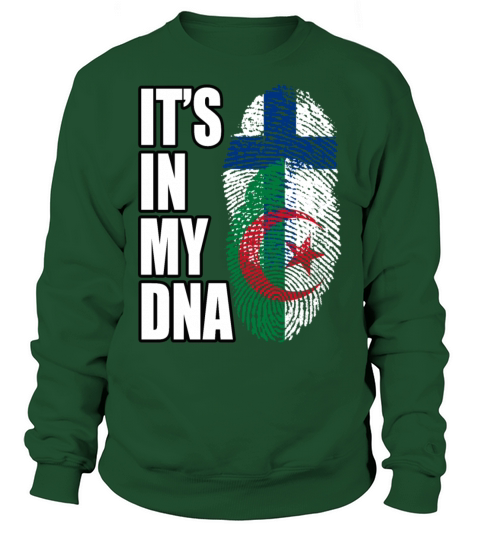 Finland And Algerian Mix Heritage DNA Flag Sweatshirt Unisex