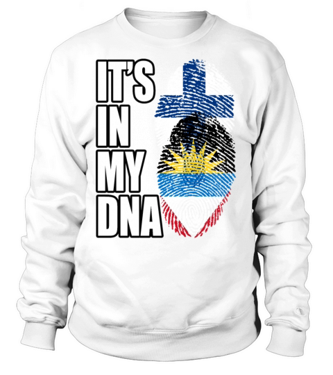Finland And Antiguan Mix Heritage DNA Flag Sweatshirt Unisex
