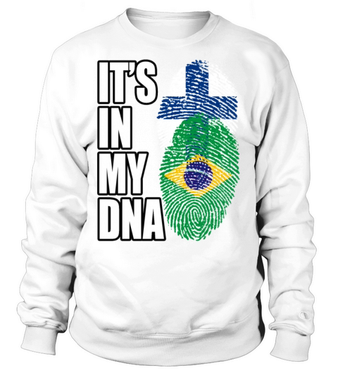 Finland And Brazilian Mix Heritage DNA Flag Sweatshirt Unisex