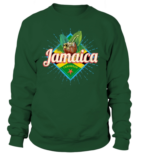 Jamaica caribbean retro flag vacation vintage Sweatshirt Unisex