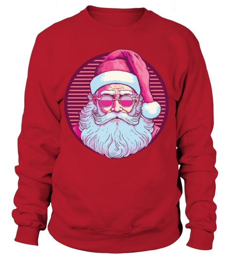 Merry Christmas Retro vintage pink santa claus Sweatshirt Unisex