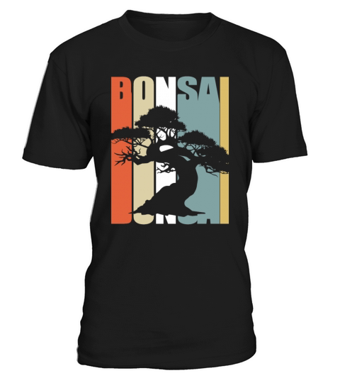 Bonsai Tree Vintage Retro Colorful Japanese Garden T-Shirt Unisex