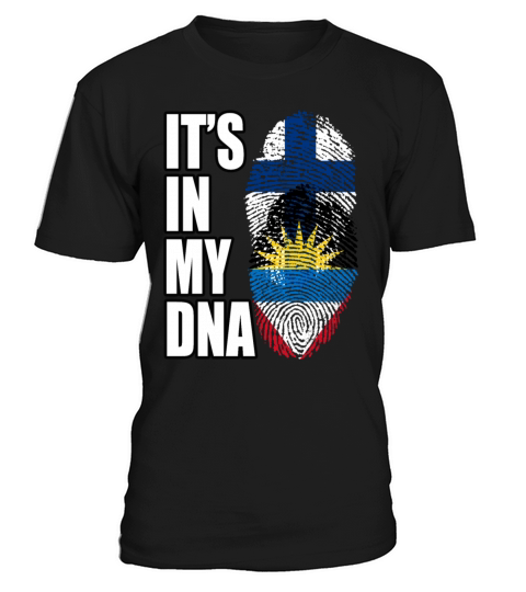 Finland And Antiguan Mix Heritage DNA Flag T-Shirt Unisex
