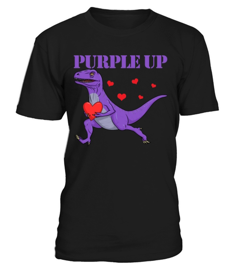 Purple Up Raptor Military Child Month Dinosaur T-Shirt Unisex