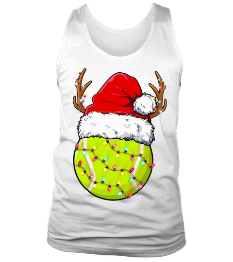 Christmas Tennis Ball Santa Hat Funny Sports Xmas Tank Top Unisex