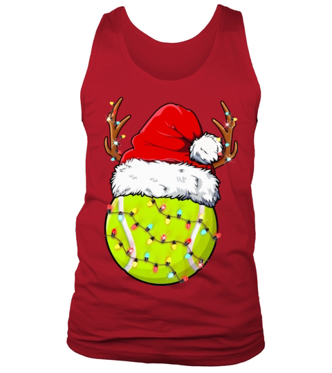 Christmas Tennis Ball Santa Hat Funny Sports Xmas Tank Top Unisex