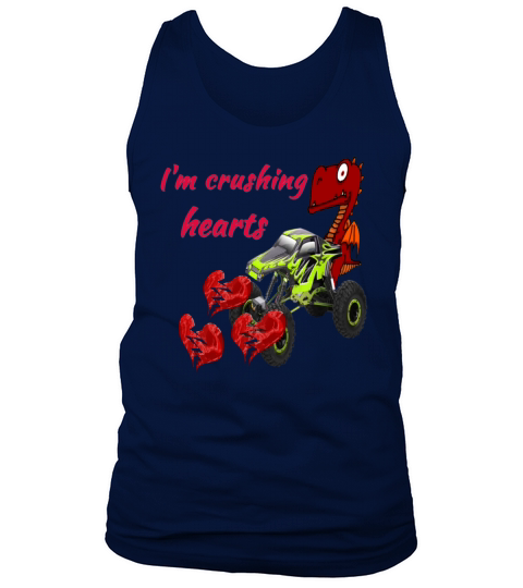 kids i crush hearts truck boys valentines day Tank Top Unisex