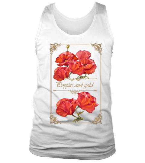 Poppies and gold - Vintage Tank Top Unisex