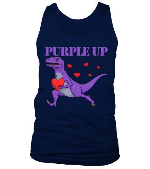 Purple Up Raptor Military Child Month Dinosaur Tank Top Unisex