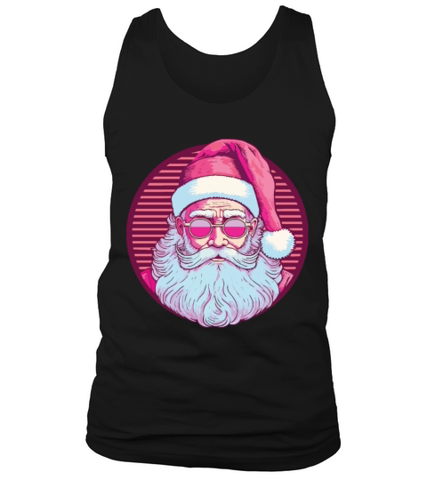 Merry Christmas Retro vintage pink santa claus Tank Top Unisex