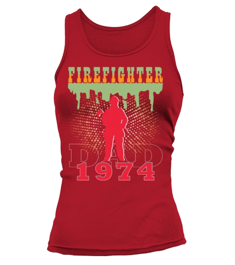 1974 vintage fireman birthday firefighter Tank top Woman