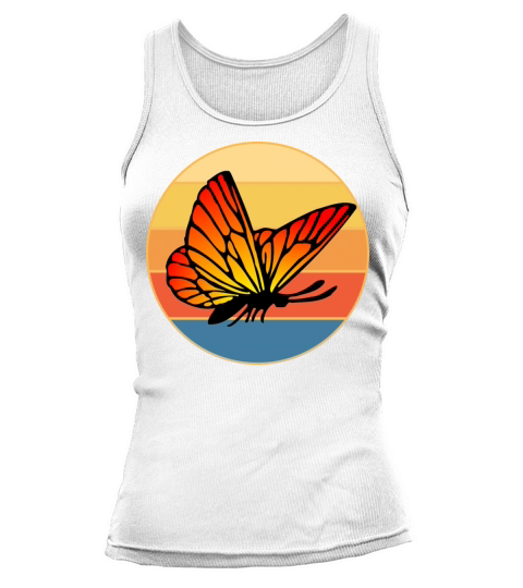 Cute Butterfly Retro Sunset Vintage Animal Insect Tank top Woman