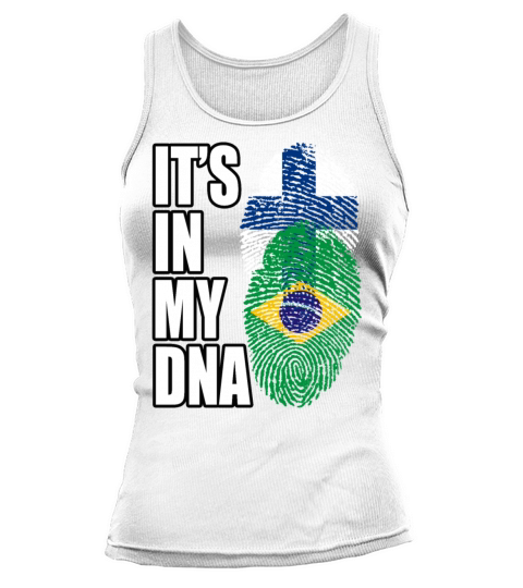 Finland And Brazilian Mix Heritage DNA Flag Tank top Woman