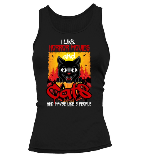 Funny Quote Cat Horror Movies Cute Halloween Tank top Woman