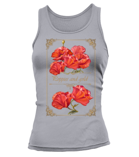 Poppies and gold - Vintage Tank top Woman