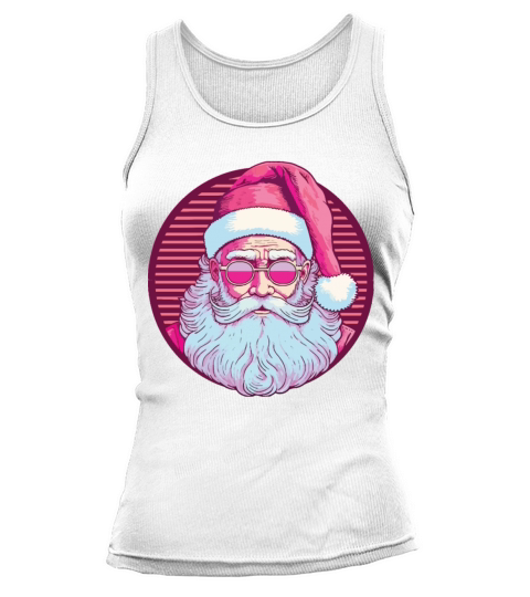 Merry Christmas Retro vintage pink santa claus Tank top Woman