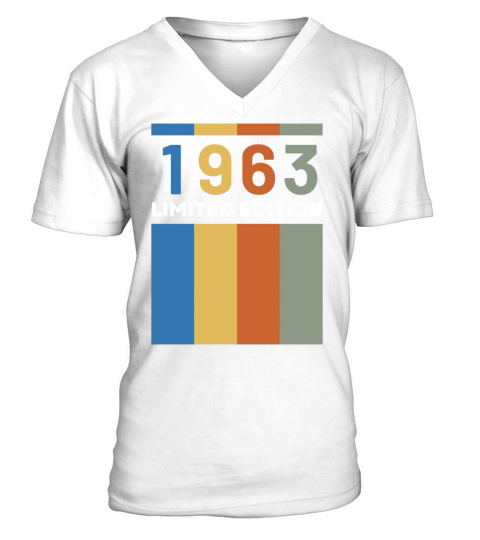 60 Years Vintage 1963 Retro 60th Birthday V-Neck T-shirt
